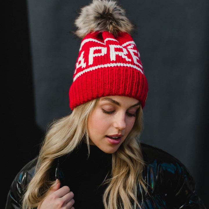 Hit The Slopes Pom Hat - Red